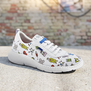 High Performance Ultra Light and Comfortable Unisex Healthcare Work Shoe Printed Lace-Up Shoe With a Flat <b>Pad</b> Design - Product Image 3