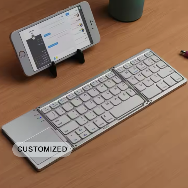 Direct Sale B033 Pocket-sized Rechargeable Wireless Ultra-Slim Folding Keyboard with Touchpad Foldable Keyboard