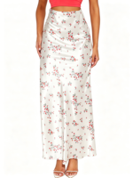 Jupe longue en satin de soie ultra-luxe et jupe décontractée imprimée pour femme, taille haute, élégante et personnalisée, vente en gros
