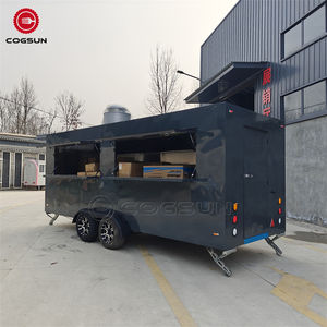 Estación de helados de lujo y yogurt congelado Remolque de camión de comida negra para catering al aire libre Remolque de comida portátil - Product Image 1