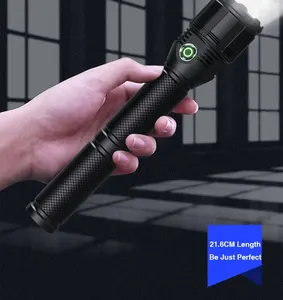 High lumen quality black durable strong light power saving waterproof white light torch led Not hot for a long time