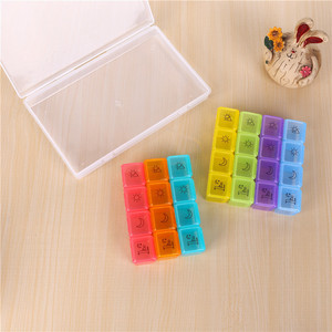 Weekly Pill Box 28 Compartments Plastic Portable With Sun Moon Design For Health Supplements Storage Case - Product Image 3