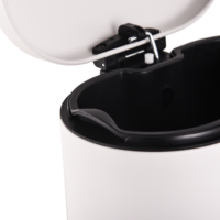 Poubelle en acier inoxydable en forme de D avec pédale, couvercle amovible, seau intérieur avec poignées, poubelle métallique WBO014