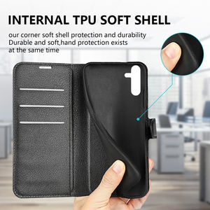 Portefeuille en cuir à rabat, support, fentes pour cartes, étui de téléphone pour Samsung Xcover 6 Pro <span class=keywords><strong>5s</strong></span> M33 M53 A73 <span class=keywords><strong>A53</strong></span> A33 A03 Core A13 TPU dans la couverture intérieure - Product Image 4