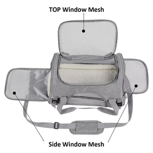 भारी शुल्क पोर्टेबल नायलॉन पालतू कैरियर बैग धोने योग्य ऑक्शफोर्ड कुत्ते और बिल्ली के परिवहन के लिए जिपर बंद के साथ - Product Image 3