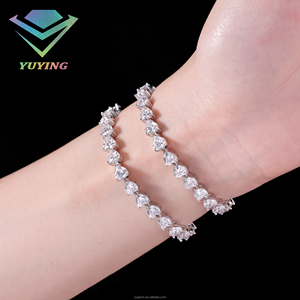 Bracelet Tennis en Argent S925 Plaqué Or avec Moissanite VVS Couleur D, Diverses Tailles de Coupe, Certificat GRA, Prêt à Expédier pour Femme - Product Image 1