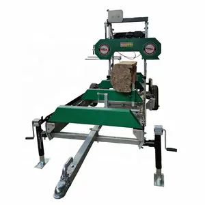 Portable Sawmill Horizontal Bandsaw Mill Trolley /Electric Engine Portable Horizontal Band Sawmill