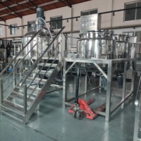 Levantamiento hidráulico Pasta de dientes Fabricación de tarros Crema Mezcla Agitador Loción corporal Homogeneizador Mezclador