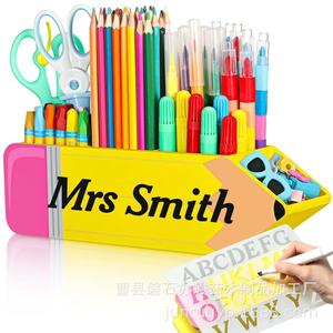 Wooden Pencil Shaped <b>Pen</b> Holder Desk Organizer Stationery Storage <b>Box</b> For Office School Use - Product Image 5