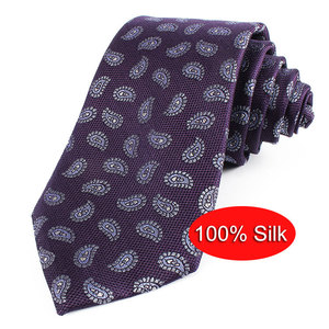 Dacheng Wholesale <strong>Purple</strong> Cravatta 100% Silk <strong>Tie</strong> Mens Paisley Jacquard <strong>Ties</strong> - Product Image 1