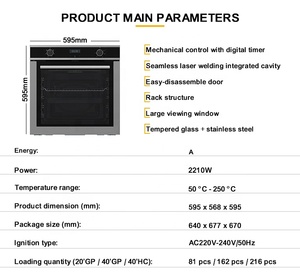 High Power Source Single-Recessed Oven CB CE Certified Stainless Steel Built-In Household Bake Use Wholesale Supplied - Product Image 2