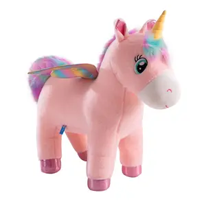 Popular New Stuffed Animal angel Rainbow Unicorn With Wings Doll Plush Toy For Children