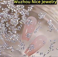 5A Zircon diamant forme perceuse ornement 3D en forme d'ongle grand verre moyen 100 Pack pour Nail Art ornementation ongles strass