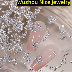 5A Zircon diamant forme perceuse ornement 3D <span class=keywords><strong>en</strong></span> forme d'<span class=keywords><strong>ongle</strong></span> grand <span class=keywords><strong>verre</strong></span> moyen 100 Pack pour Nail Art ornementation ongles strass - Product Image 5