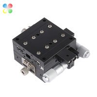 Eje XY de 60x60mm, etapa de posicionamiento lineal de alta precisión con cabezales de micrómetro para instrumentos de prueba, escenario Manual, C & K