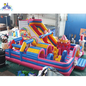 Château sautant de maison de rebond commerciale gonflable de Lilytoys avec la ville d'amusement de parc sautant gonflable de thème de bonbon de glissière - Product Image 1