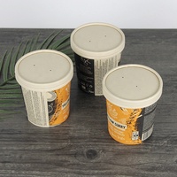 Gobelets et barquettes à soupe en papier ondulé à paroi simple avec logo imprimé personnalisé, couvercle en papier écologique et biodégradable