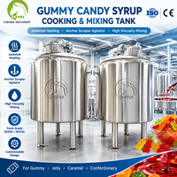 Cuve de cuisson et de mélange pour sirop de bonbons gélifiés en acier inoxydable 304 de qualité alimentaire, cuve de traitement de confiserie à double enveloppe avec agitateur à spatule