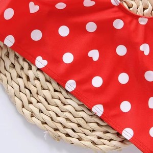 Maillots de bain deux pièces pour filles à haute élasticité avec motif à pois et cœurs, bretelles à volants pour enfants - Product Image 5