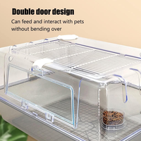 Cage transparente 20 "pour petits animaux Cage pour hamster Cage pour cochons d'Inde Cage pour petits animaux sur les côtés et ouvrable