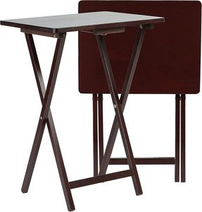 Basics Tragbarer TV-Esstisch aus Massivholz, klappbarer Tablett-Tisch mit Ablagefach, Espresso-Finish, Couchtisch, Wohnzimmermöbel - Product Image 4