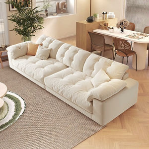 घर के कमरे के लिए नरम कपड़े तटस्थ रंग समकालीन शैली के साथ बड़े मॉड्यूलर सोफे - Product Image 1