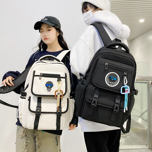 Elementary <b>School</b> <b>Backpack</b> 15 Inches Large Capacity Unisex Solid Color With Interior Zipper Pocket For Leisure Travel - Product Image 4