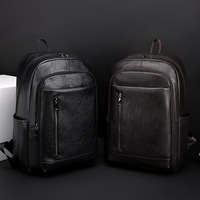 Sac à dos professionnel, sac à dos décontracté, sacoche pour ordinateur grande capacité pour homme, sac de voyage et d'école imperméable, en cuir simple