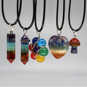 Nhà Máy Trực Tiếp Tự Nhiên Đá Quý Túi 7 Chakra Đá Tinh Thể Và Chữa Bệnh Đá Pha Lê Thủ Công Mỹ Nghệ Bảy Chakra Pha Lê Mặt Dây Chuyền - Product Image 4