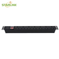 Unité de distribution d'alimentation (PDU) Starlink 19'' standard britannique 7 voies avec contrôle par interrupteur