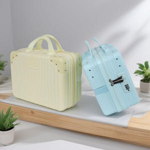 Mini Maleta Retro de 14 Pulgadas, Estuche Cosmético Portátil con Candado de Combinación, Color Sólido, Resistente al Agua, Bolsa de Viaje Ligera - Product Image 5