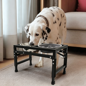 Nouvelle arrivée : support de gamelle surélevé pour chien en métal à hauteur réglable, distributeur de nourriture 3 en 1 avec gamelle en acier inoxydable à alimentation lente - Product Image 5