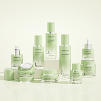 Ensemble d'Emballage Soin Peau à Fond Épais avec Logo Personnalisé, Pot Crème Cosmétique en Verre de Luxe et Bouteille de Lotion Tonique de 30, 50 g, 100, 120 ml avec Pompe