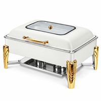 Chauffe-Plat Rectangulaire Isotherme Allnice 9L en Acier Inoxydable à Alcool pour Banquets, Hôtels et Traiteurs