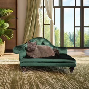 Luxurious Indoor Velvet Pet <b>Bed</b> Modern Solid Wood Design <b>Dog</b> <b>Sofa</b> Couch Comfortable with Stylish Animal Pattern <b>for</b> Cats - Product Image 5