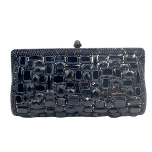 Bolso de noche transparente de cristal para mujer, elegante bolso de mano con gemas, bolso para ocasiones formales con cadena extraíble - Product Image 5