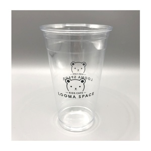 Custom <span class=keywords><strong>Cute</strong></span> Logo Printing Limpar Descartável Em Forma De U Copo De Plástico Copo De Sobremesa De PET 12oz 16oz 22oz Copos De Suco De Café Com Tampa - Product Image 4