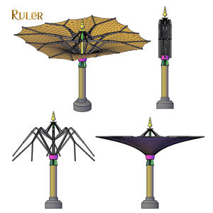 Paraguas eléctrico grande parasol para zona de ocio de Bar cuadrado comercial al aire libre, paraguas gigante para mezquitas islámicas - Product Image 6