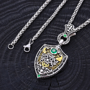 Gioielli di Design, Regalo in Argento Sterling 925 Placcato Oro con Smeraldo e Diamante Moissanite VVS, Pendente Mitologico Cinese con Certificato GRA - Product Image 2