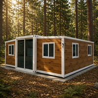 Maison modulaire préfabriquée extensible de luxe, respirante, à 2 chambres, pour usage résidentiel, bureau ou bar.