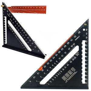 Black <b>Triangular</b> <b>Ruler</b> 7 Inch Aluminum Alloy Folding With Magnet For Woodworking - Product Image 1