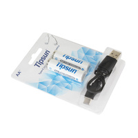 Pile AA rechargeable USB 1,5 V Tipsun 2300 mWh Li-ion à tension constante Double A