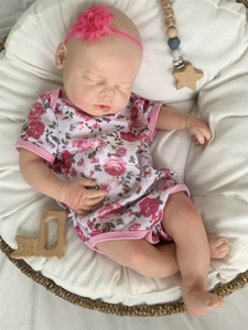 22 20 pulgadas Reborn Baby Dolls realista ponderado bebé 3d-pintura piel <span class=keywords><strong>silicona</strong></span> realista recién nacido bebé muñecas <span class=keywords><strong>con</strong></span> ojo abierto - Product Image 6