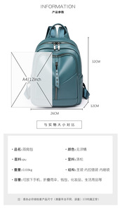 Mochila Universitaria para Mujer, Bolso de Lujo, Bolsos Escolares, Mochila Casual de Viaje para Mujer con Cierre - Product Image 5