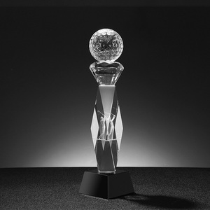 Trophée et médailles de balle de golf en verre personnalisé, souvenir de sport personnalisé, trophée de golf en cristal extra large, quantité minimale de commande - Product Image 4