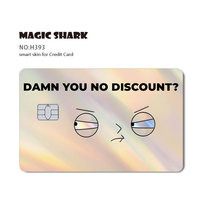 Les conceptions du client Personnalisez les autocollants de carte de crédit Holo brillants de dessin animé mignon de petite puce