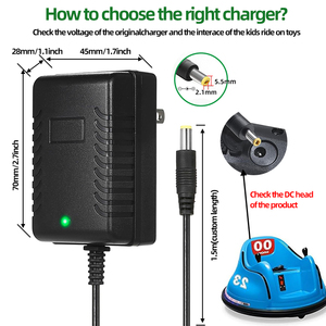 Personnalisation d'usine Chargeur de batterie universel à prise universelle éclairé par LED 12V 1A 12W pour voitures électriques pour enfants Garantie de 12 mois - Product Image 2
