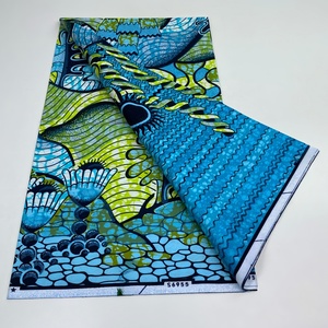 Tissu africain en wax véritable de 6 yards pour chemises et sacs pour garçons - Original Wax Dutch Loincloths Organza - Product Image 2