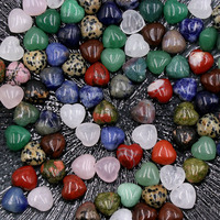 Perles de pierre naturelles en forme de cœur de 15mm, ornements de guérison sans trou, Quartz Rose, améthyste, Aventurine, perles de cœur