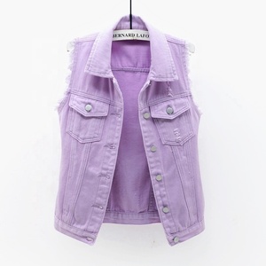 Nuevo <span class=keywords><strong>Chaleco</strong></span> de mezclilla rosa de verano para <span class=keywords><strong>mujer</strong></span>, Chaqueta corta sin mangas con encogimiento de hombros, Top informal versátil a la moda - Product Image 6